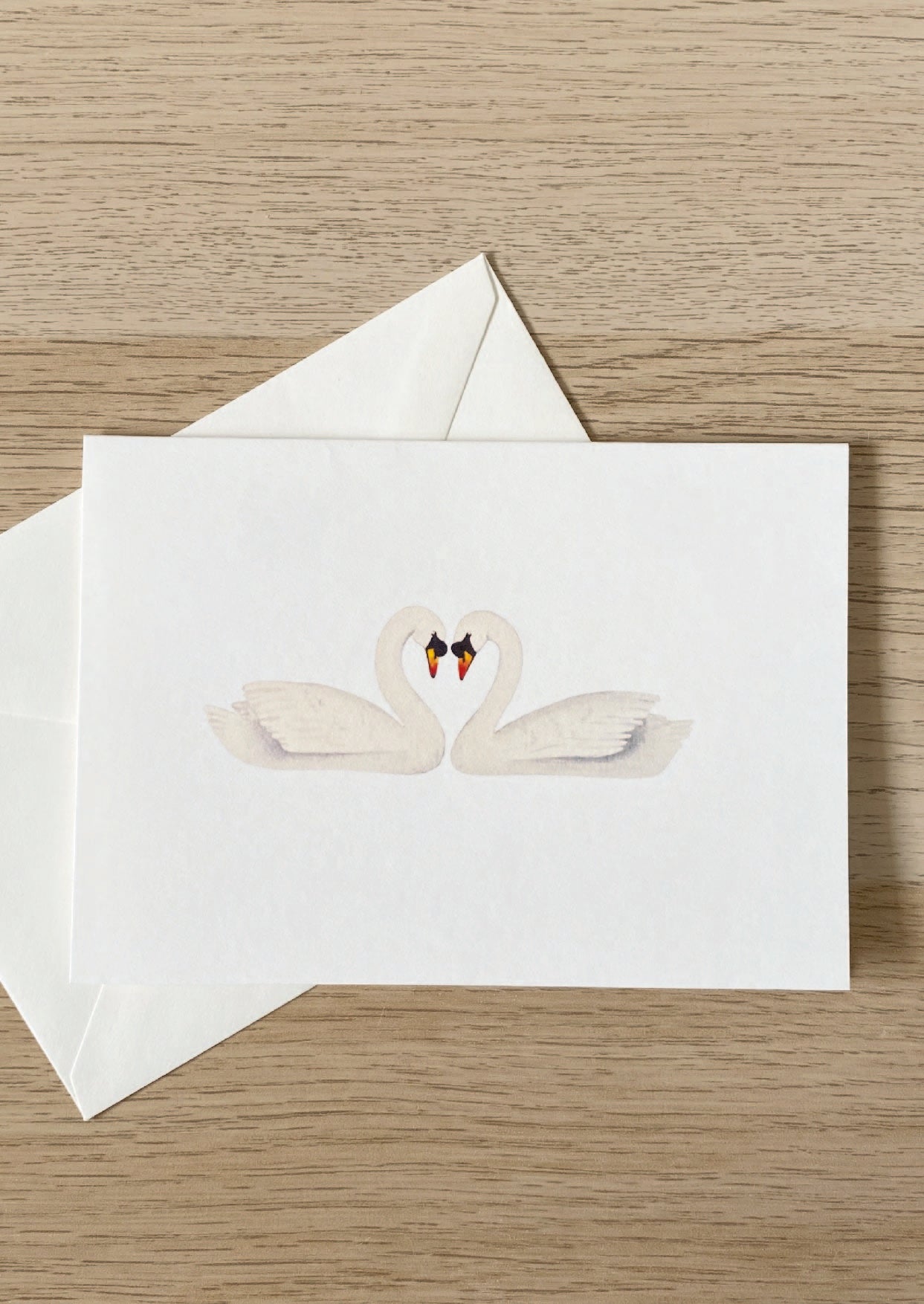 Carte les cygnes amoureux