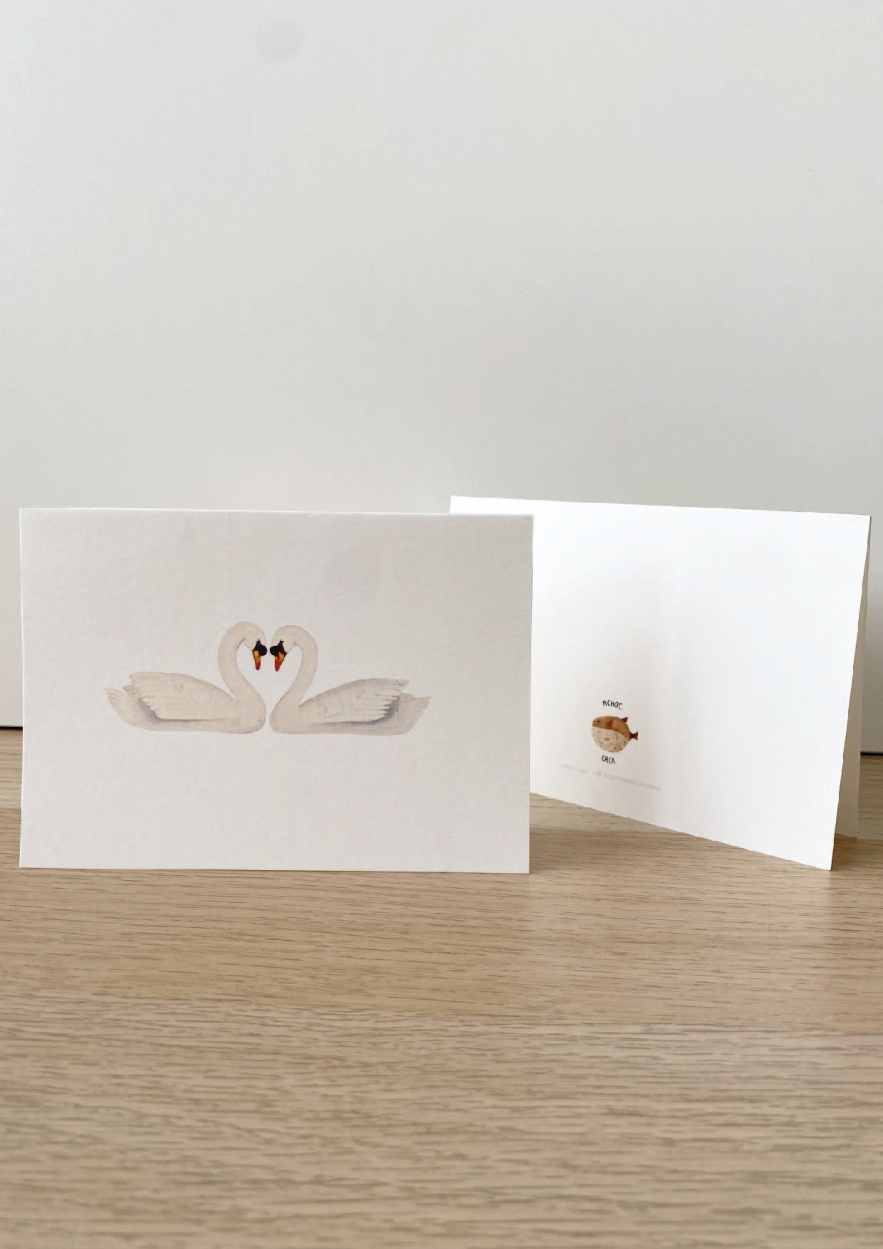 Carte les cygnes amoureux
