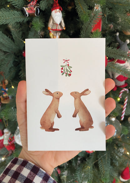 Carte Noël les lapins