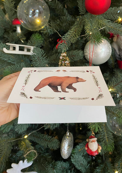 Carte Noël l'ours brun